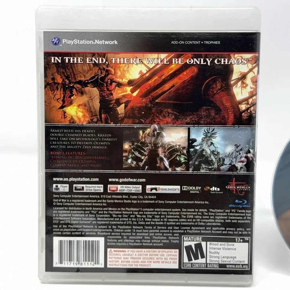 God of War III Sony PlayStation 3 PS3 2010 Complete CIB Refurbished Tested